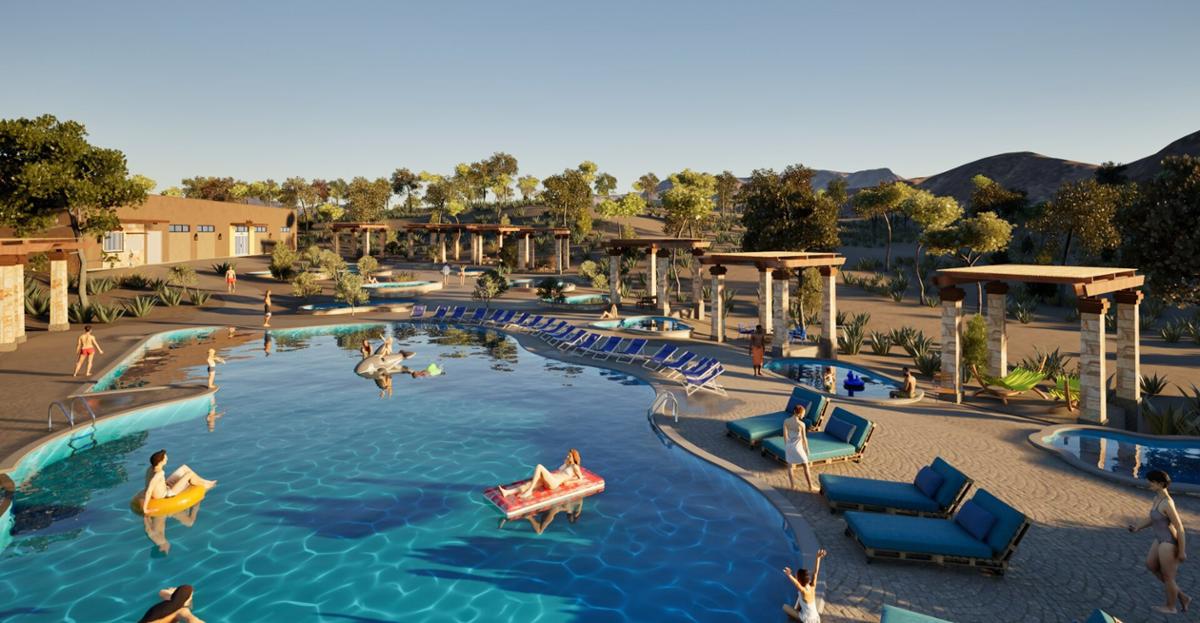 The desert hot springs destination is set to launch in Q3 of 2025 / Zion Canyon Hot Springs