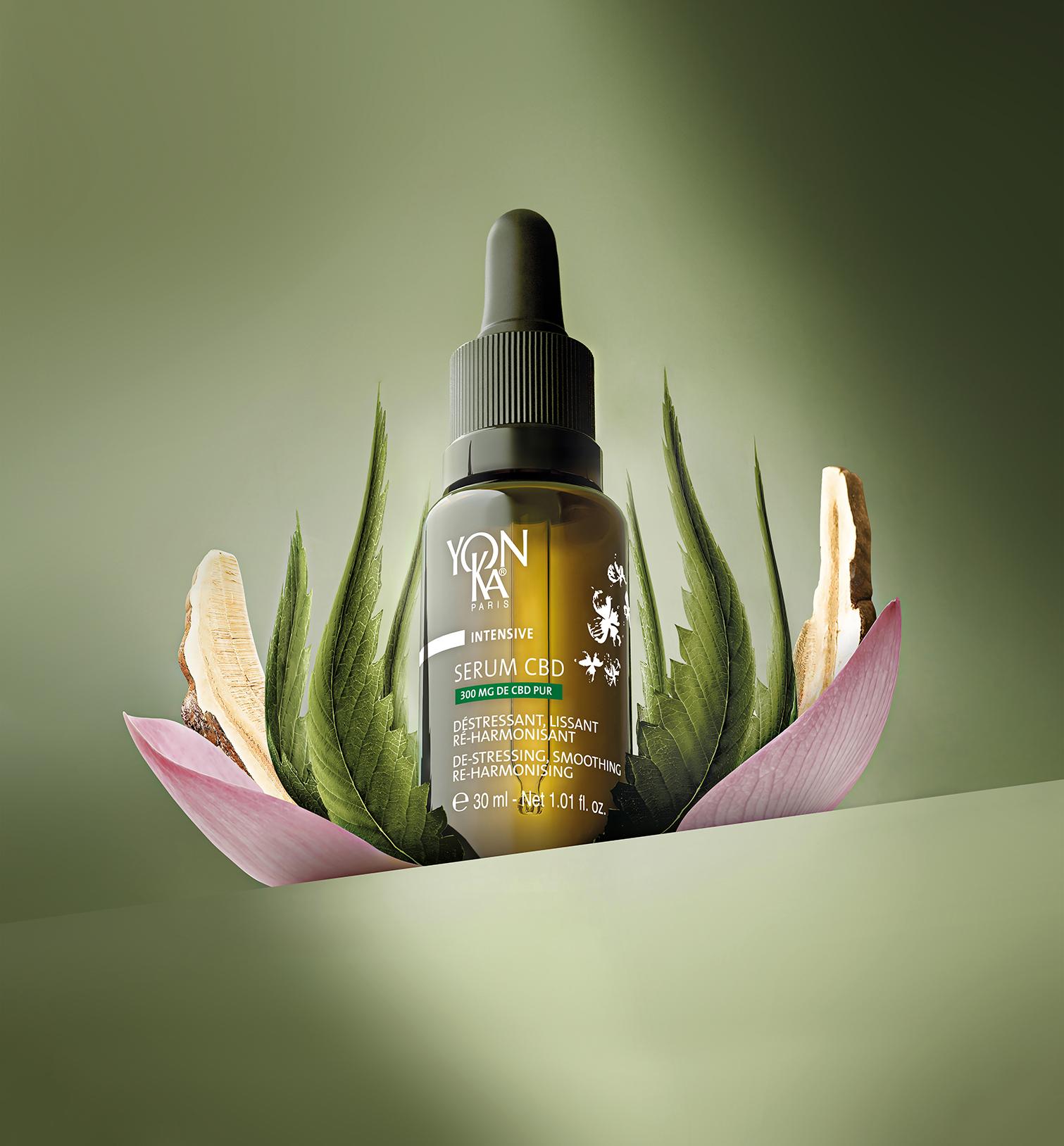 The serum's star ingredient is pure CBD, dosed at 300mg, grown sustainably in Colombia / Yon-Ka