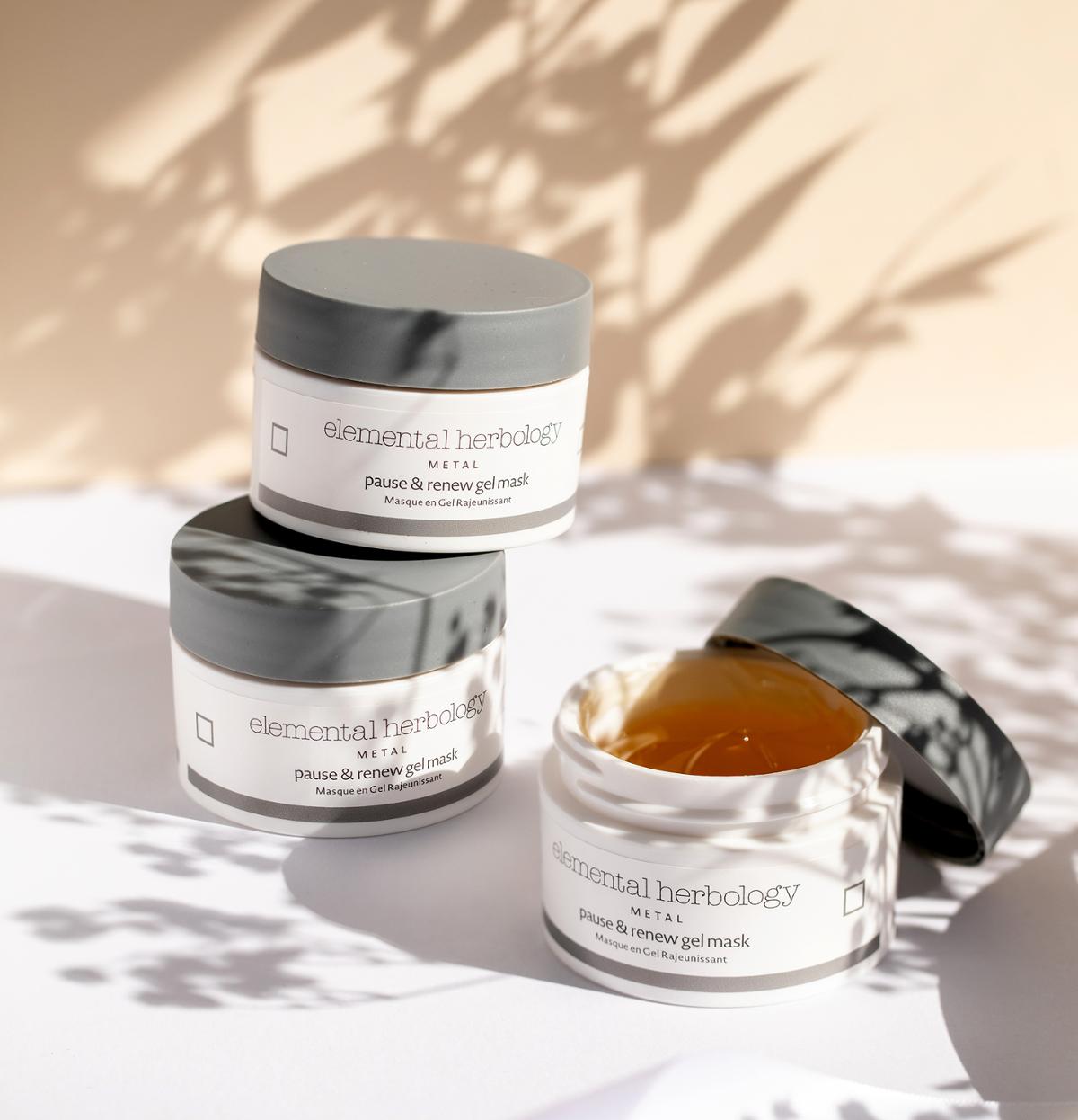 The cooling, anti-inflammatory, age-defence mask forms part of the Metal Longevity skincare collection / Elemental Herbology