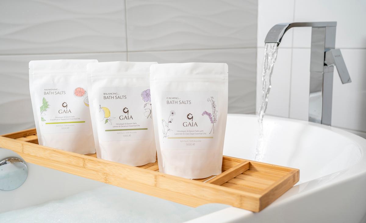 Gaia has expanded its bath salts range with two new aromatherapy blends / Gaia Skincare Gaia has expanded its bath salts range with two new aromatherapy blends / Gaia Skincare
