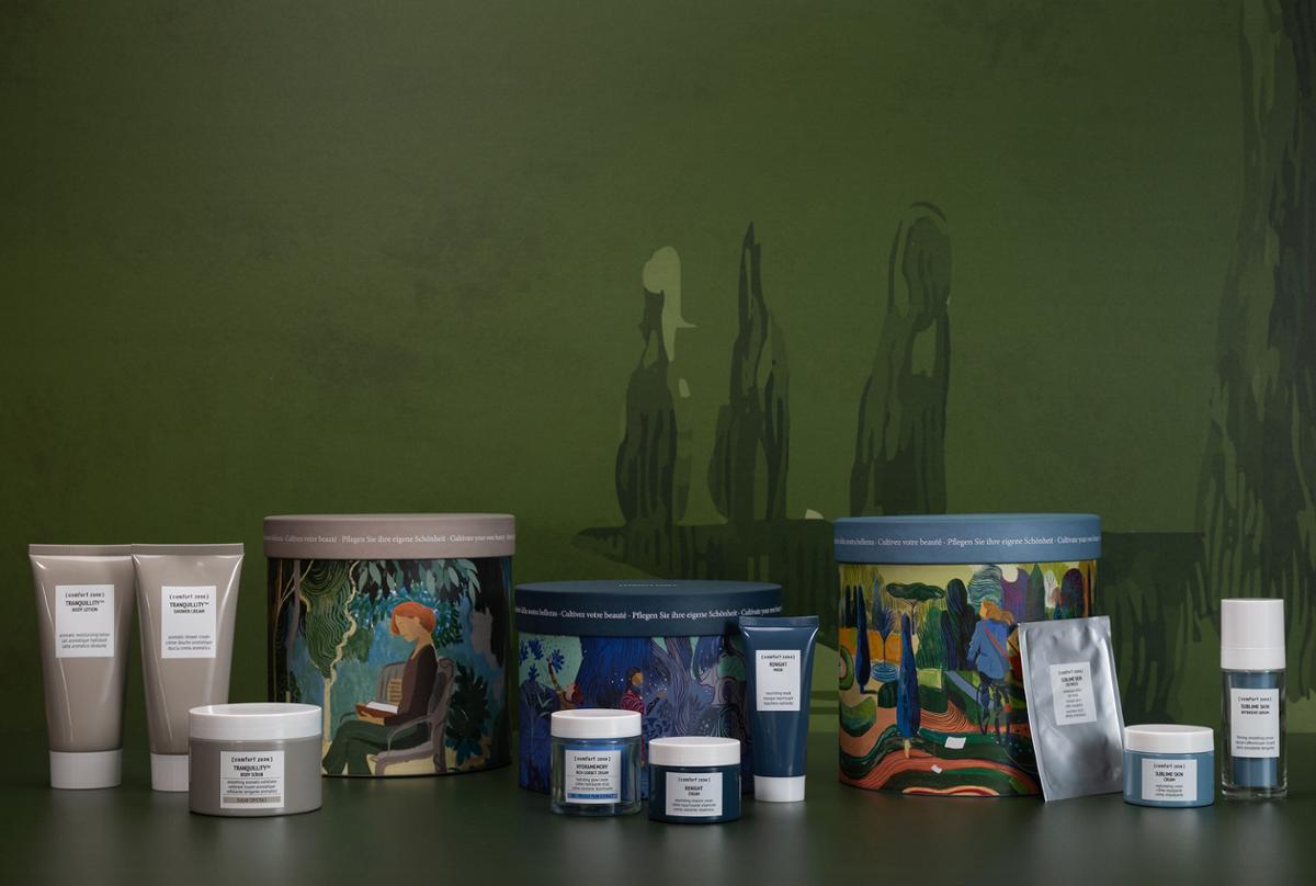 The 2024 giftsets are decorated with intricate illustrations by renowned Italian artist Andrea Calis / Comfort Zone The 2024 giftsets are decorated with intricate illustrations by renowned Italian artist Andrea Calis / Comfort Zone