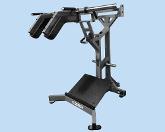 The Leverage Squat Machine is also suitable for shoulder and calf raises / Skelcore