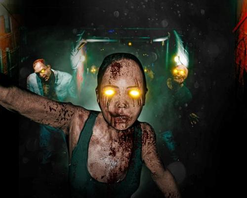 Players battle VR zombies in large gameplay arenas