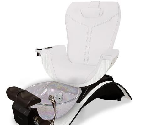 The Infinity Glass Pedicure Bowl has been paired with Continuum Footspas' signature Maestro Opus Pedicure Chair