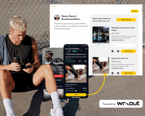 With TZ Storefront powered by WRKOUT, coaches can recommend products Credit: Workout