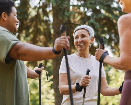 Edinburgh Leisure is teaching Nordic walking to older adults / SeventyFour/shutterstock
