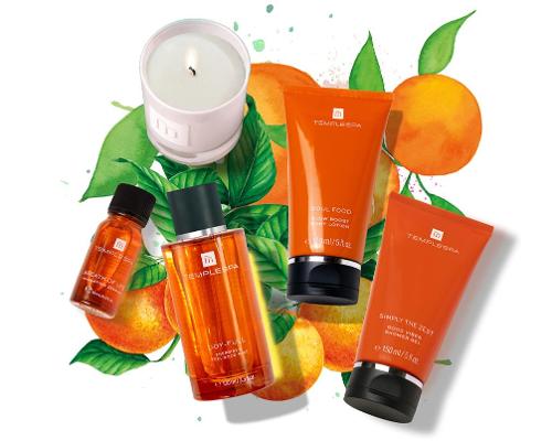 The line is based on mood-boosting essential oils / TempleSpa