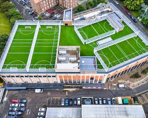 Football pitches are on the rooftop / Places Leisure