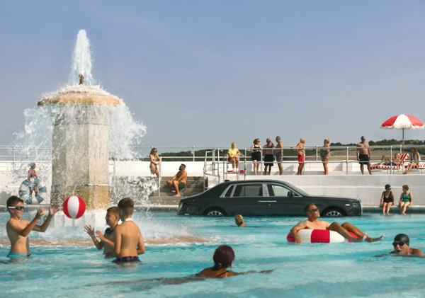 Rolls Royce used Tinside Lido for a photo shoot, getting national coverage / photo: Rolls Royce