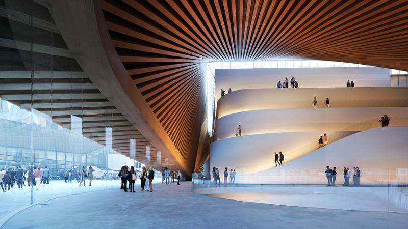 The theatre’s undulating form naturally indicates entrances and key spaces / IMIGO