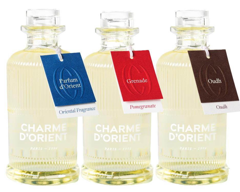 The new 200ml glass bottles are refillable, reducing waste / Charme d'Orient