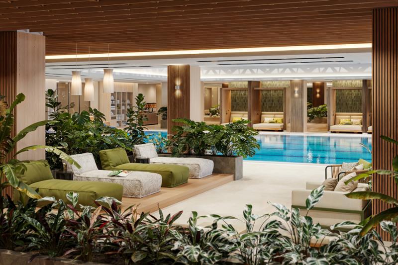 Throughout the spa there are sunbeds and loungers for up to 58 people / Valamar