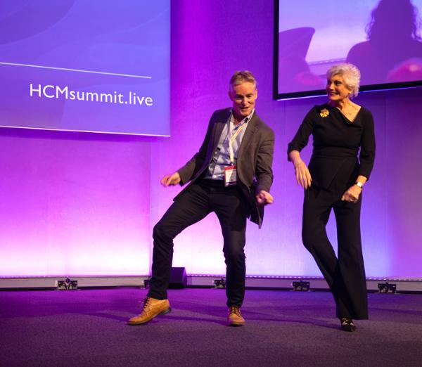 Angela Rippon and chair Humphrey Cobbold celebrate dance at the HCM Summit 2025 / Jack Emmerson