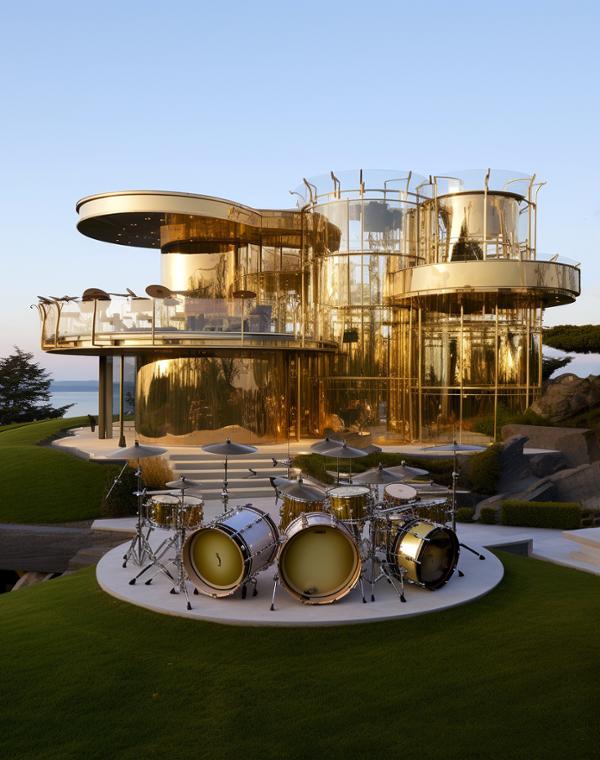 Fu used AI to create design concepts for a series of homes based on musical instruments / Image: Studio Tim Fu Fu used AI to create design concepts for a series of homes based on musical instruments / Image: Studio Tim Fu