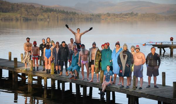 With the Blue Mind Men swimming group / photo: jumpyjames.co.uk