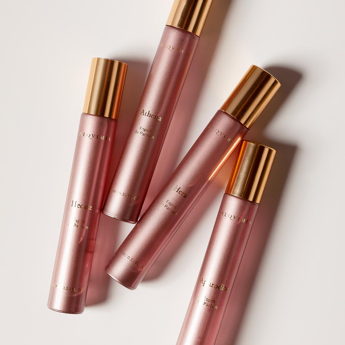 The brand has created four unique fragrances inspired by the energies of four mythical goddesses Hera, Athena, Aphrodite and Hecate / Alqvimia The brand has created four unique fragrances inspired by the energies of four mythical goddesses Hera, Athena, Aphrodite and Hecate / Alqvimia