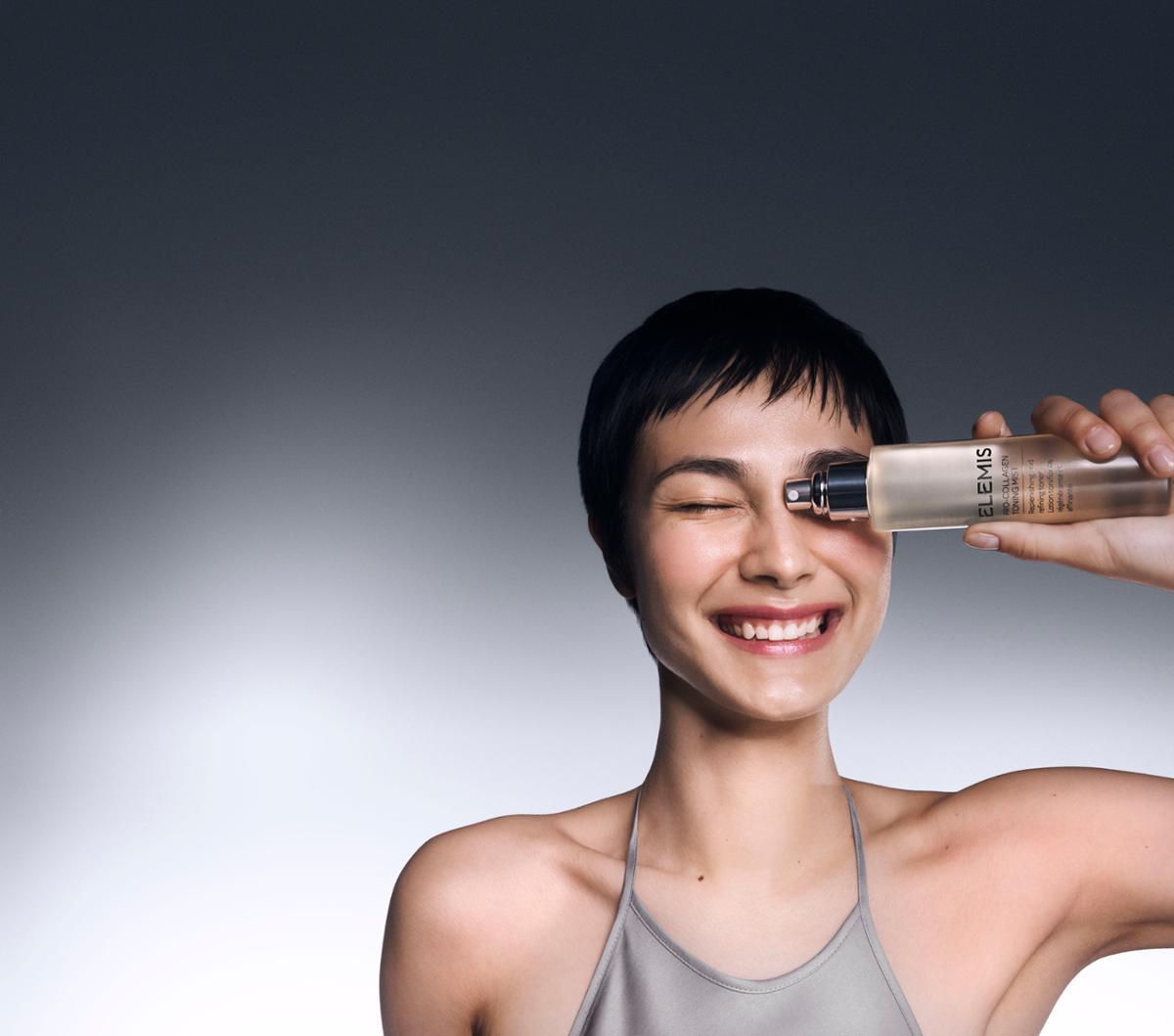 The weightless mist is designed to be used after cleansing the skin twice, offering gentle skin exfoliation / Elemis