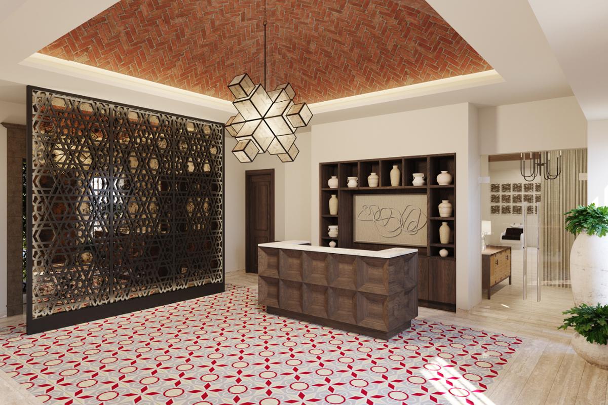 The spa's design reflects elements of wine culture in its textures and accent colours / Pueblo Bonito Vantage San Miguel The spa's design reflects elements of wine culture in its textures and accent colours / Pueblo Bonito Vantage San Miguel