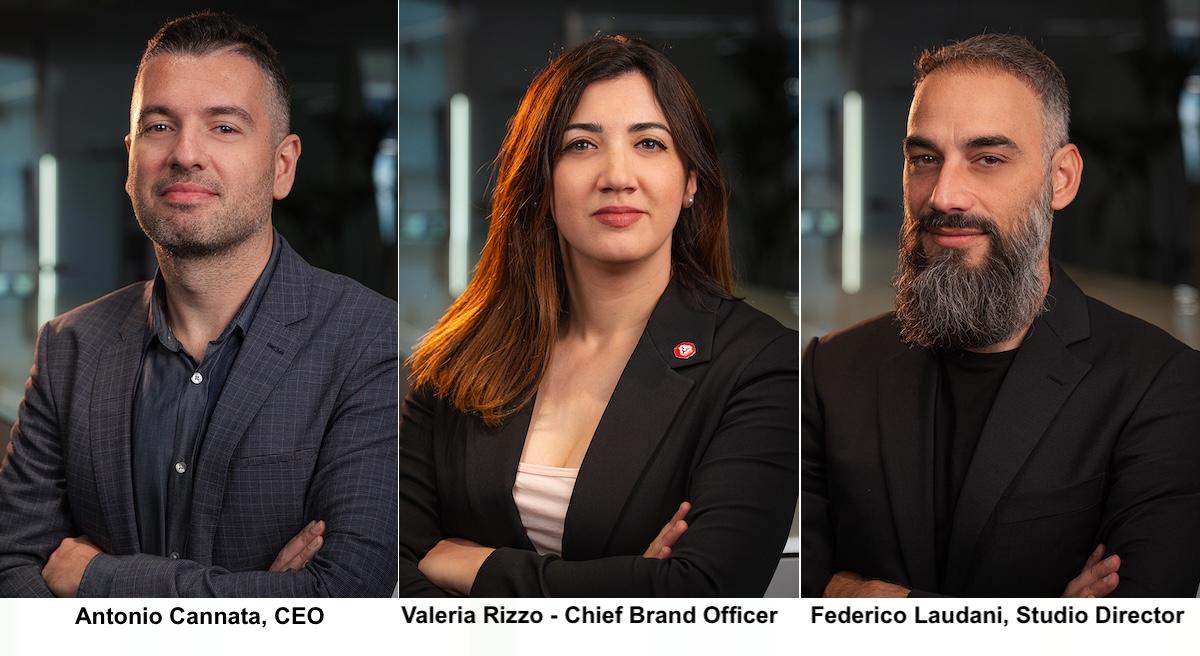 Antonio Cannata, CEO, Valeria Rizzo, Chief Brand Officer and Federico Laudani, Studio Director / Red Raion Antonio Cannata, CEO, Valeria Rizzo, Chief Brand Officer and Federico Laudani, Studio Director / Red Raion