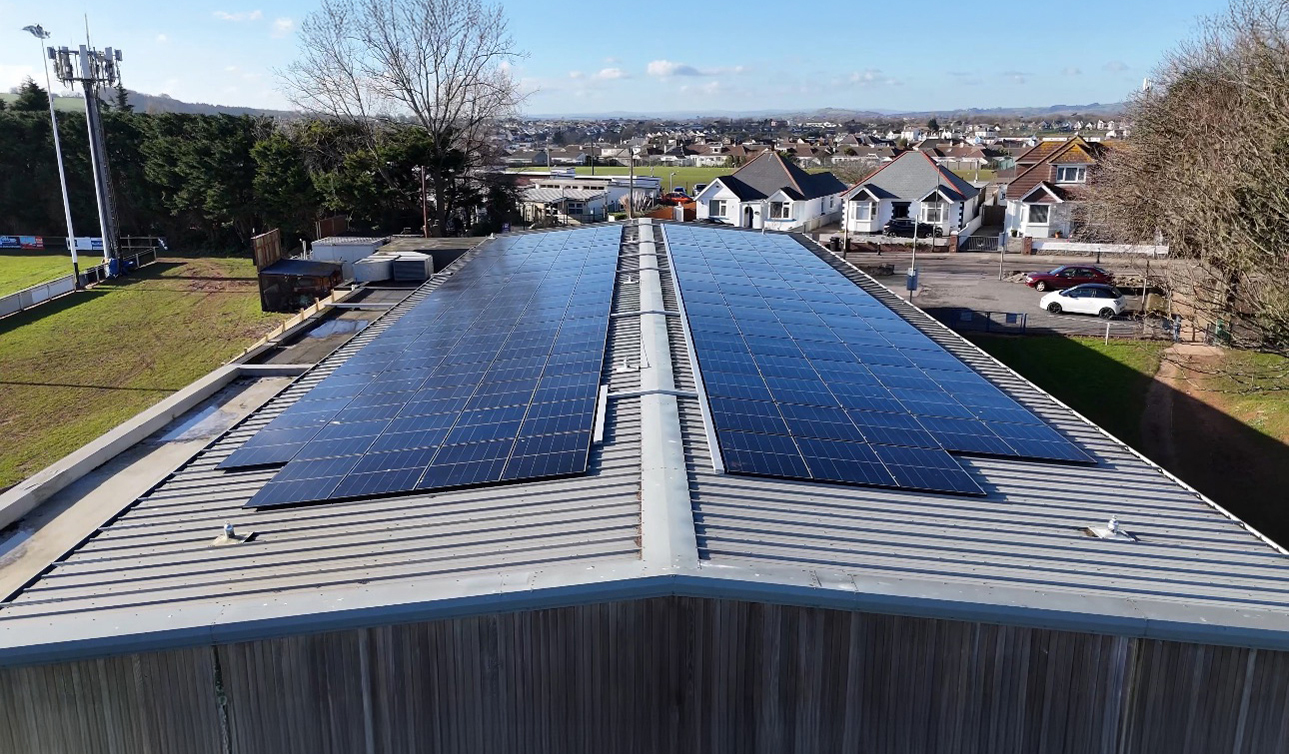 Roof with solar panels