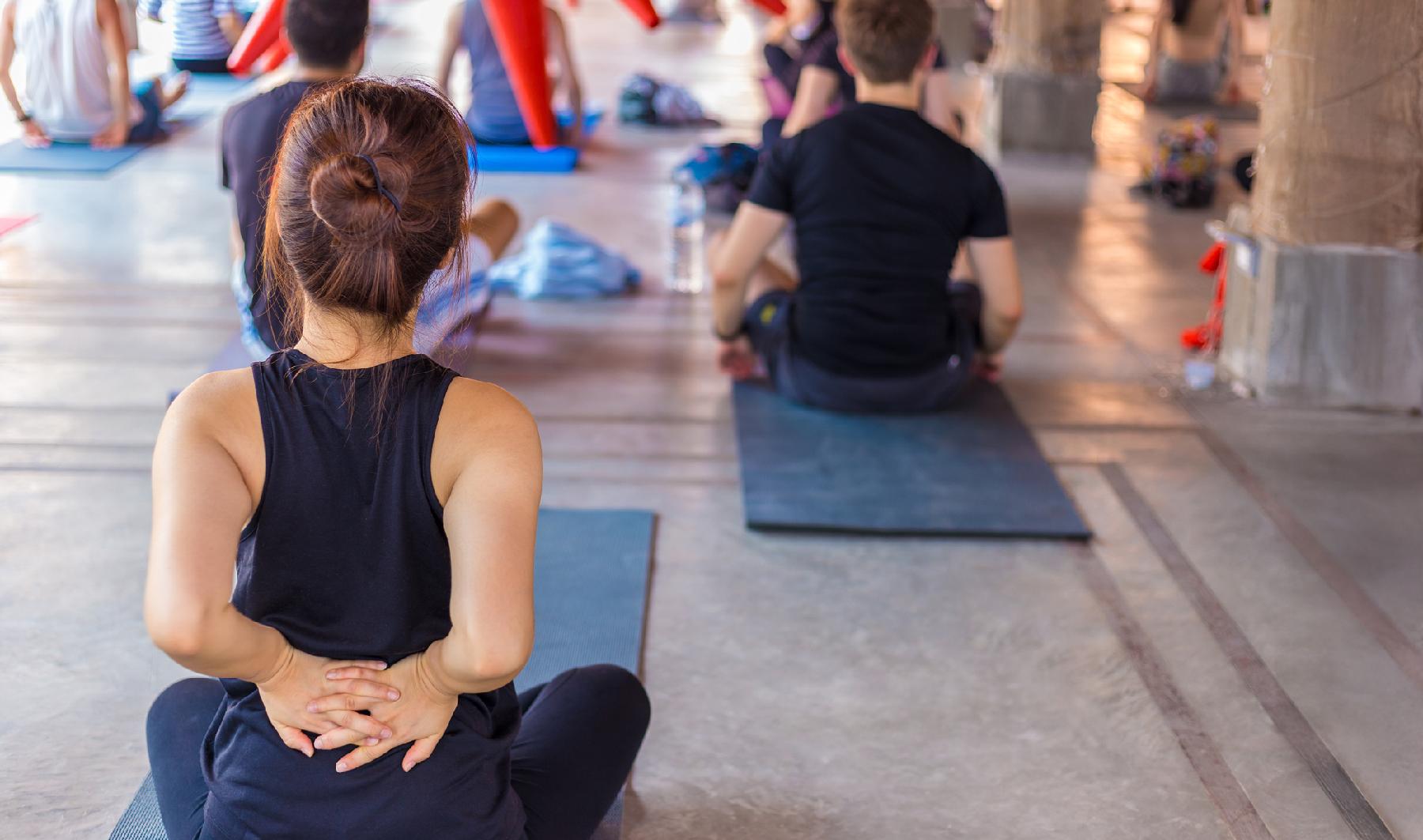 Woman stretching
