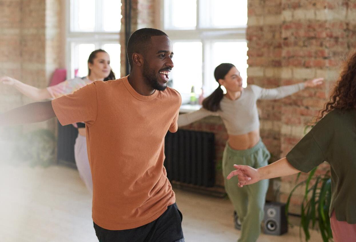 Group in dance class