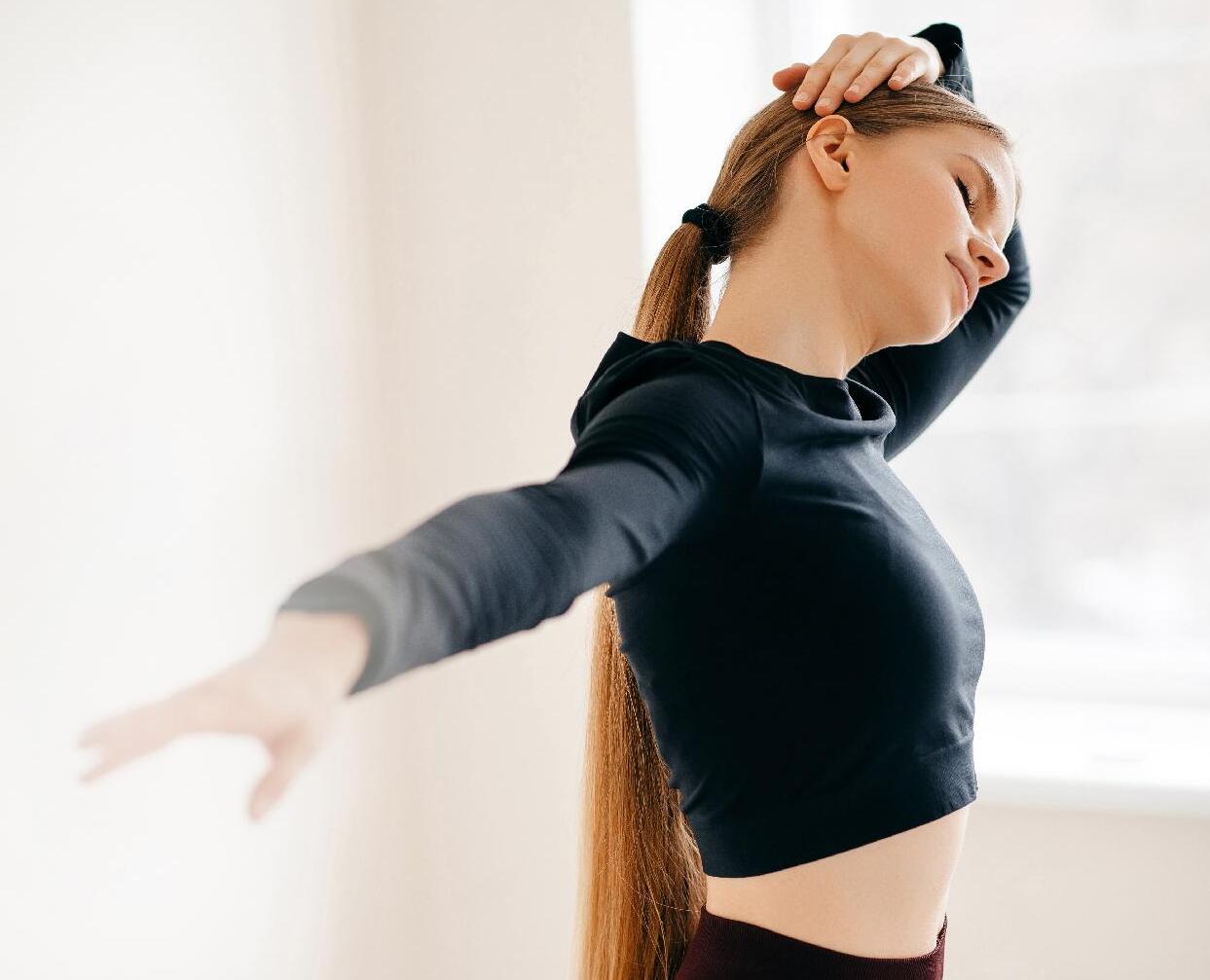 Woman stretching