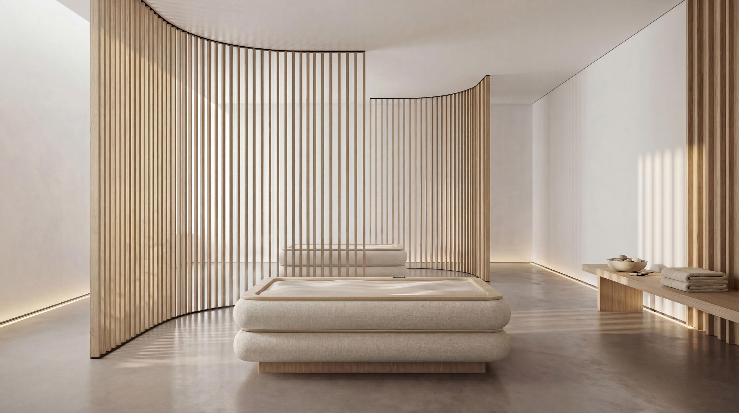 Nilo Spa Design's Marea dry flotation bed is designed to be used in a variety of spa and wellness locations / Nilo Spa Design