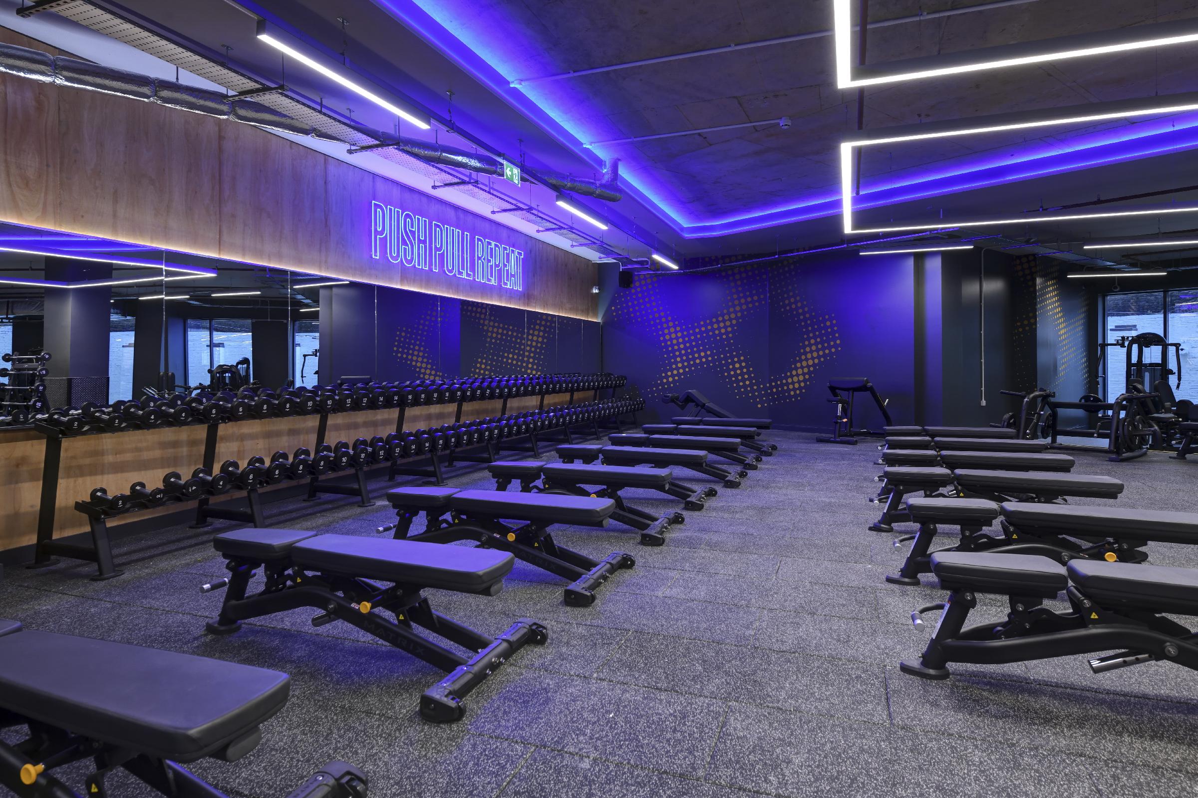 The Gym Group's Loughborough site features the new design aesthetic / The Gym Group The Gym Group's Loughborough site features the new design aesthetic / The Gym Group