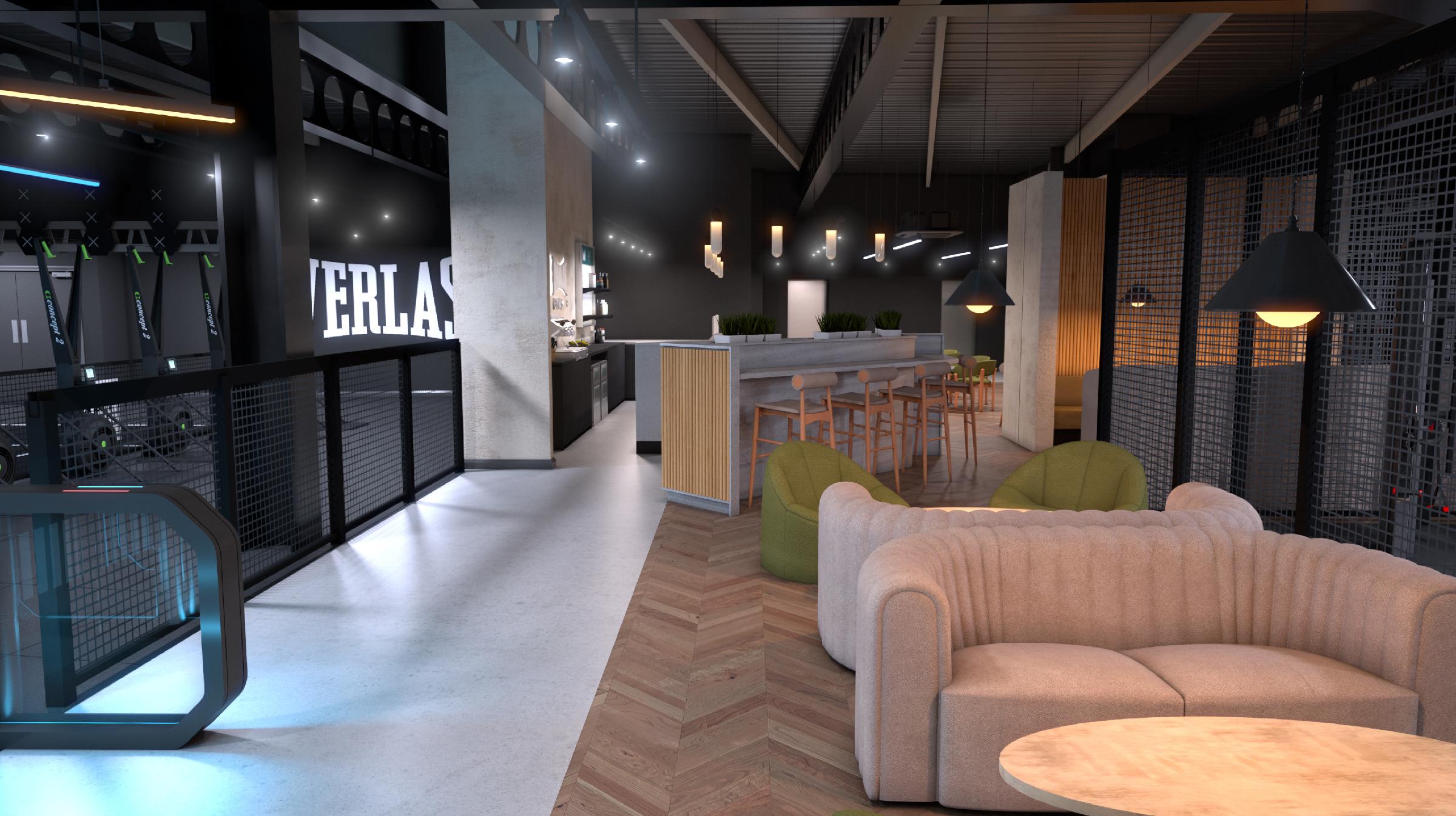 There are spaces for socialising and working / Everlast Gyms There are spaces for socialising and working / Everlast Gyms