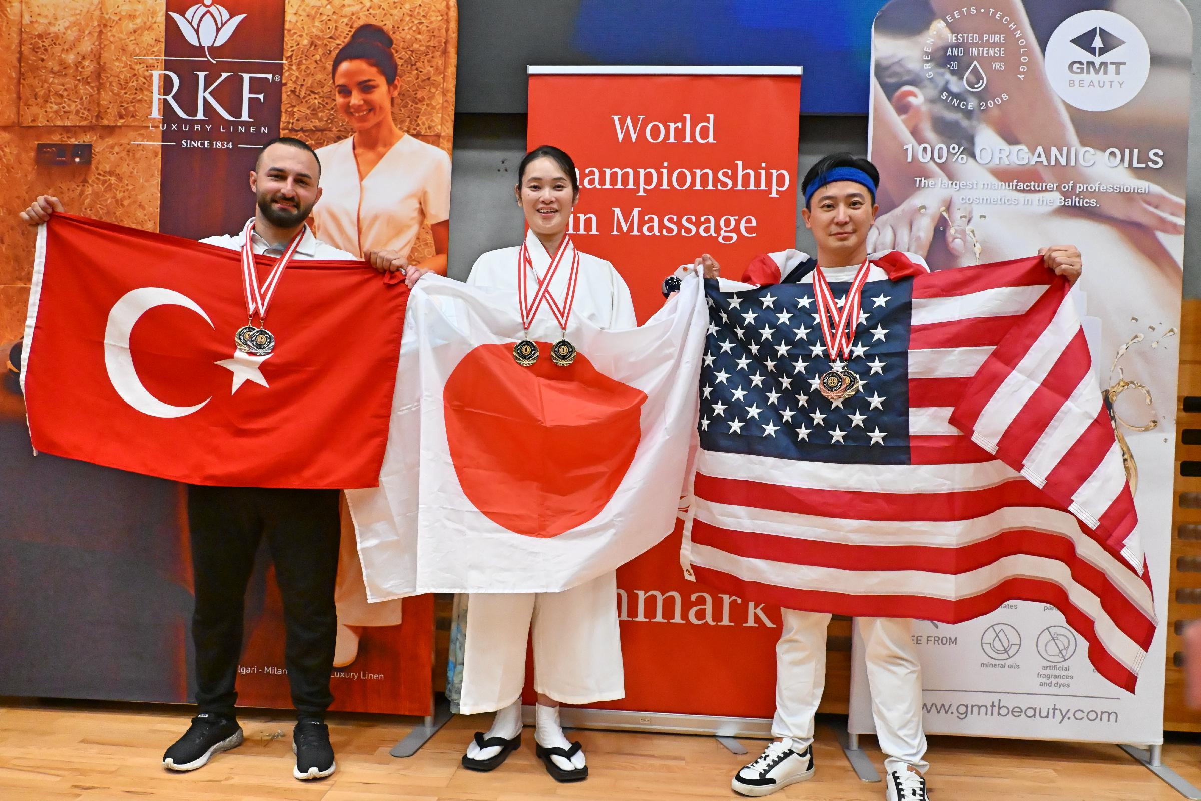 Individual winners at the World Championship in Massage were from Turkey, Japan and the US / Ryan Hoyme