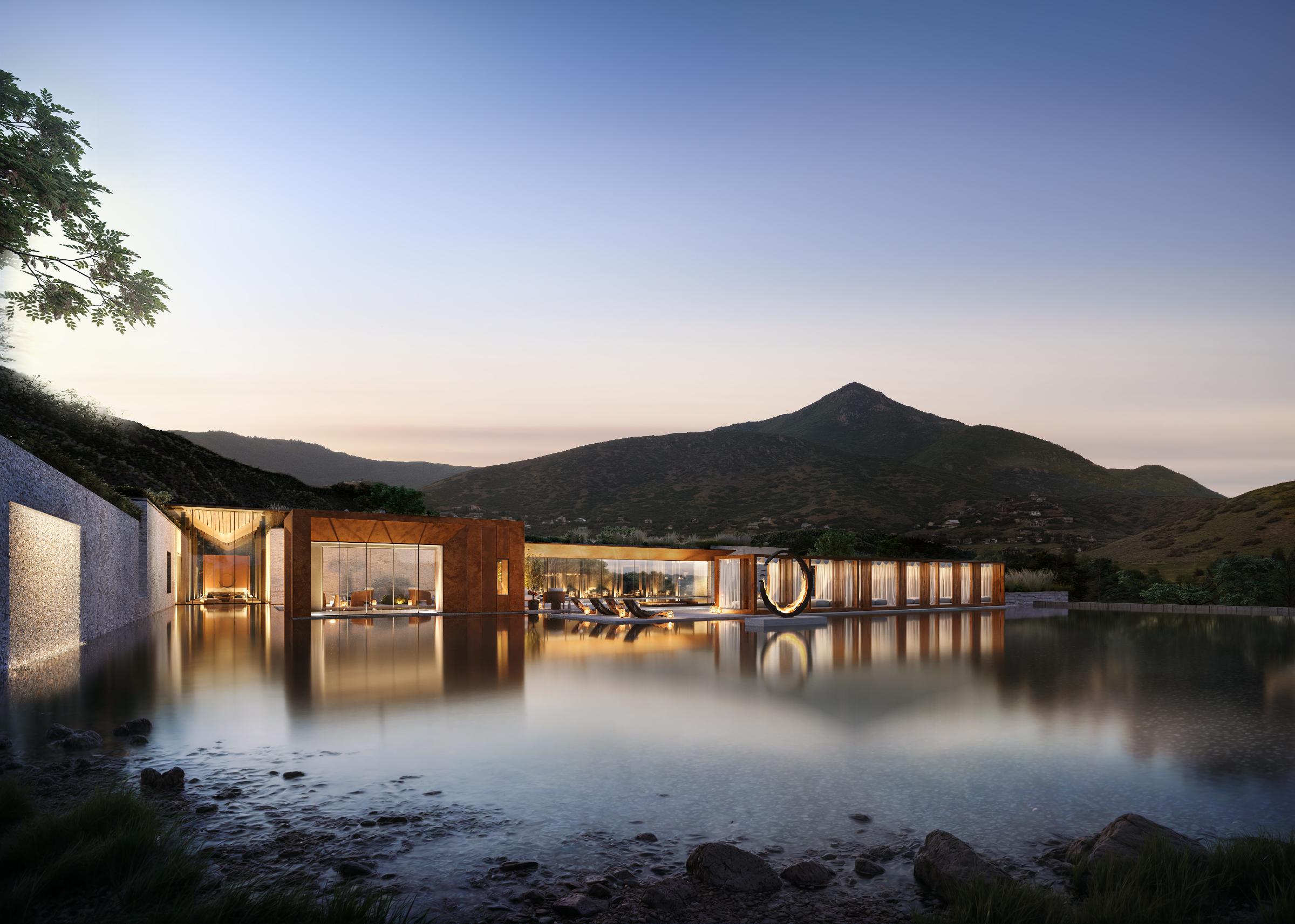 There will be an outdoor sauna and contrast therapy circuits at the spa / Overland Partners There will be an outdoor sauna and contrast therapy circuits at the spa / Overland Partners