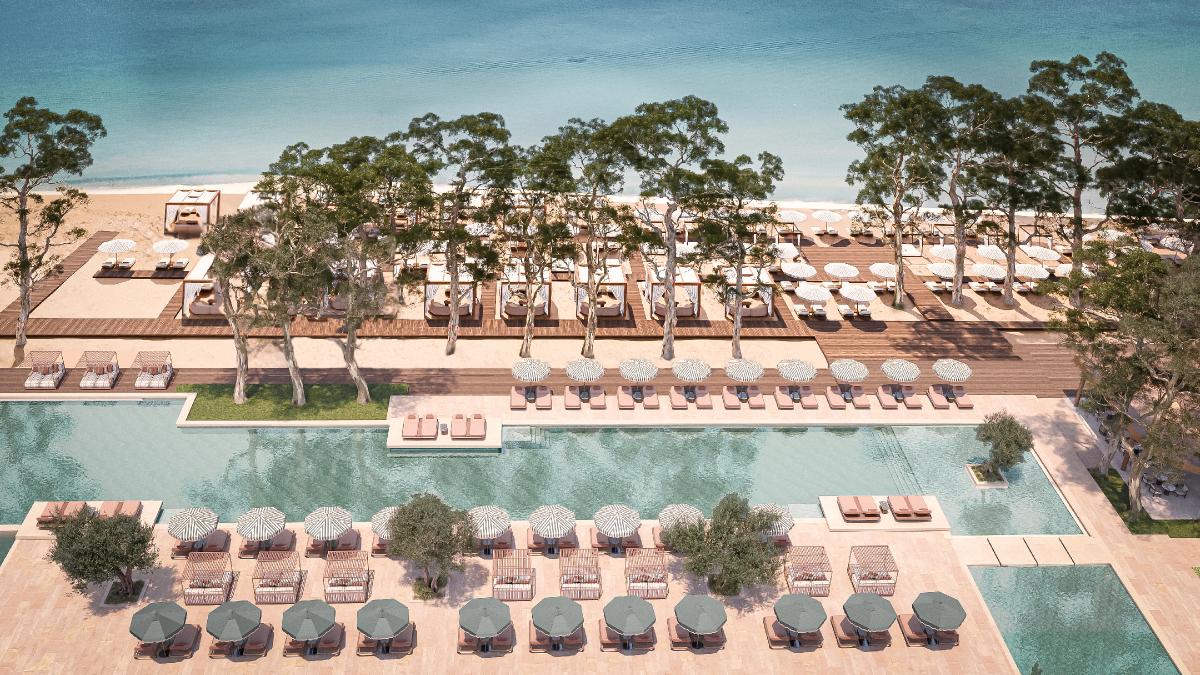 Conrad Corfu will have direct access to a 200-metre stretch of sandy beachfront / Cube Concept 