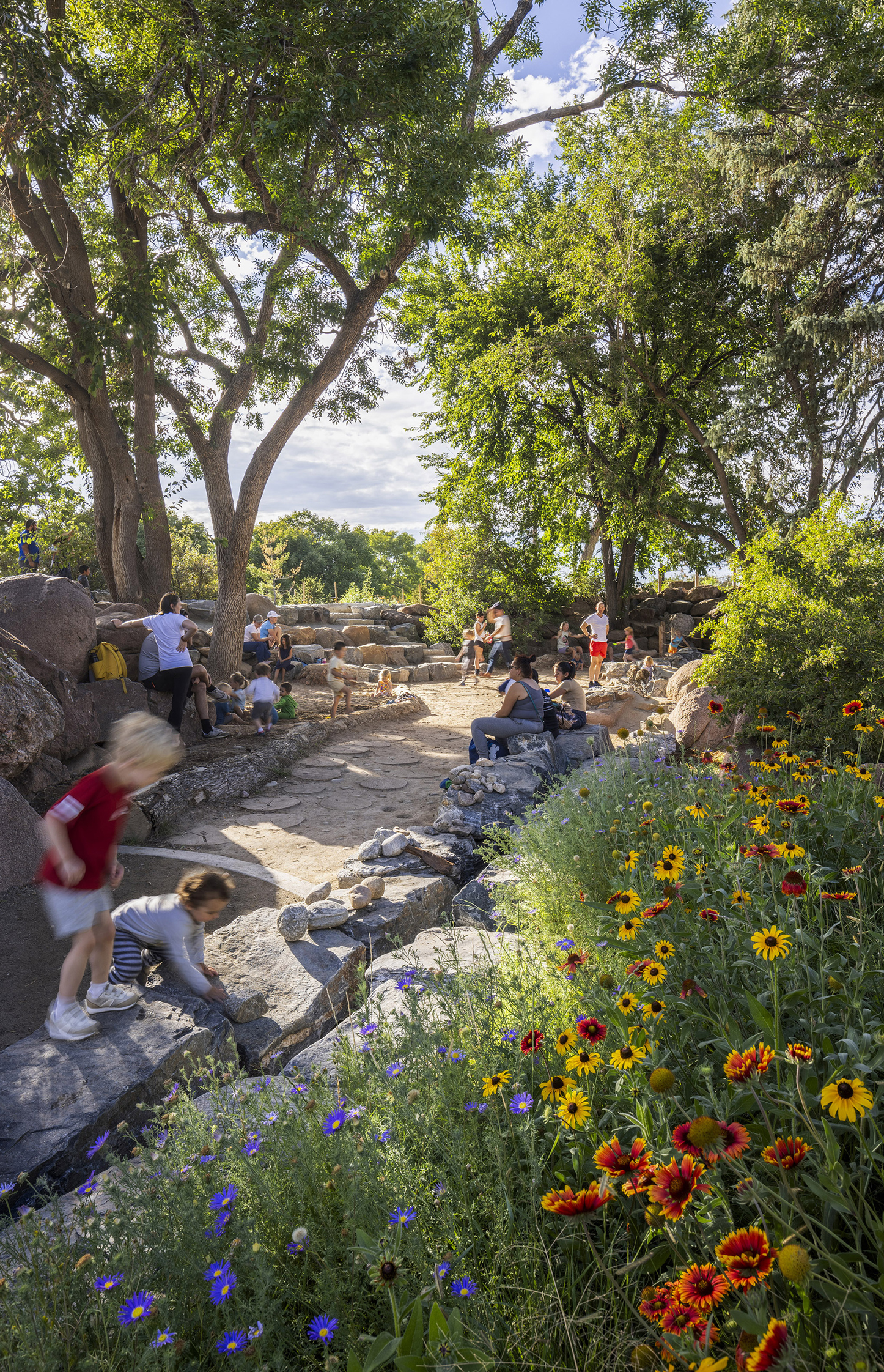 people in garden