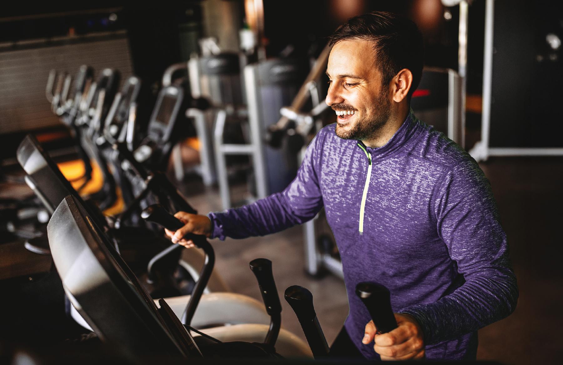 Man using gym equipment