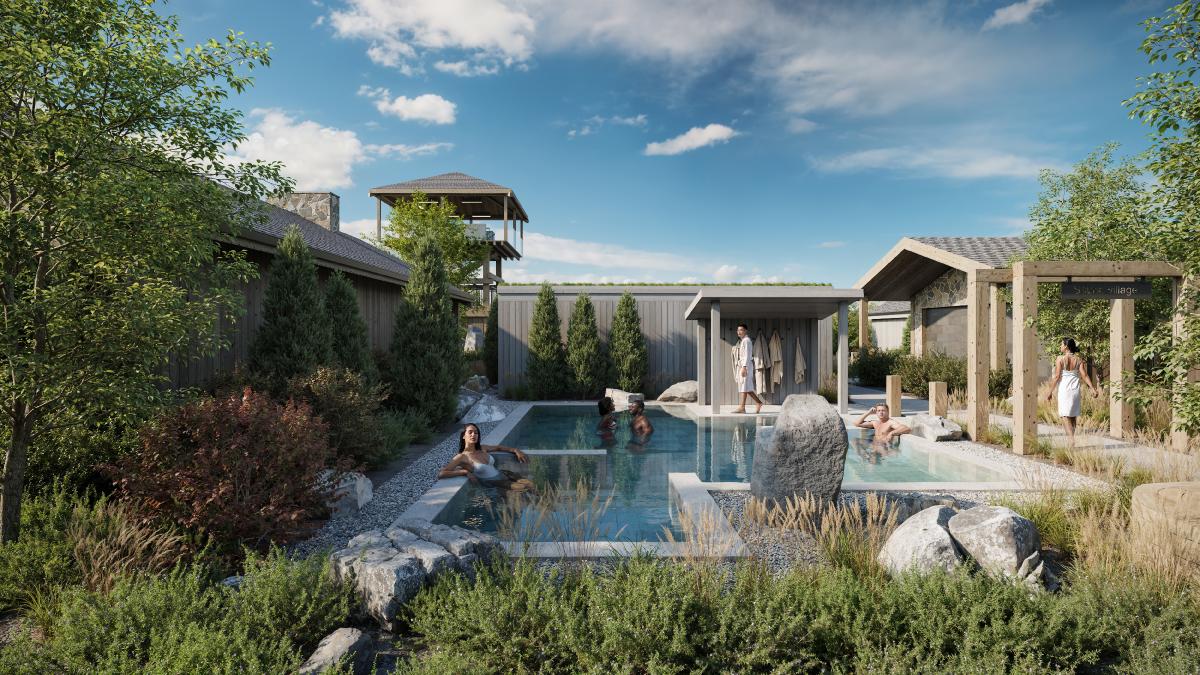 The thermal circuit at Everwild Harmony will include external hot and cold pools / Everwild Harmony/ Omega