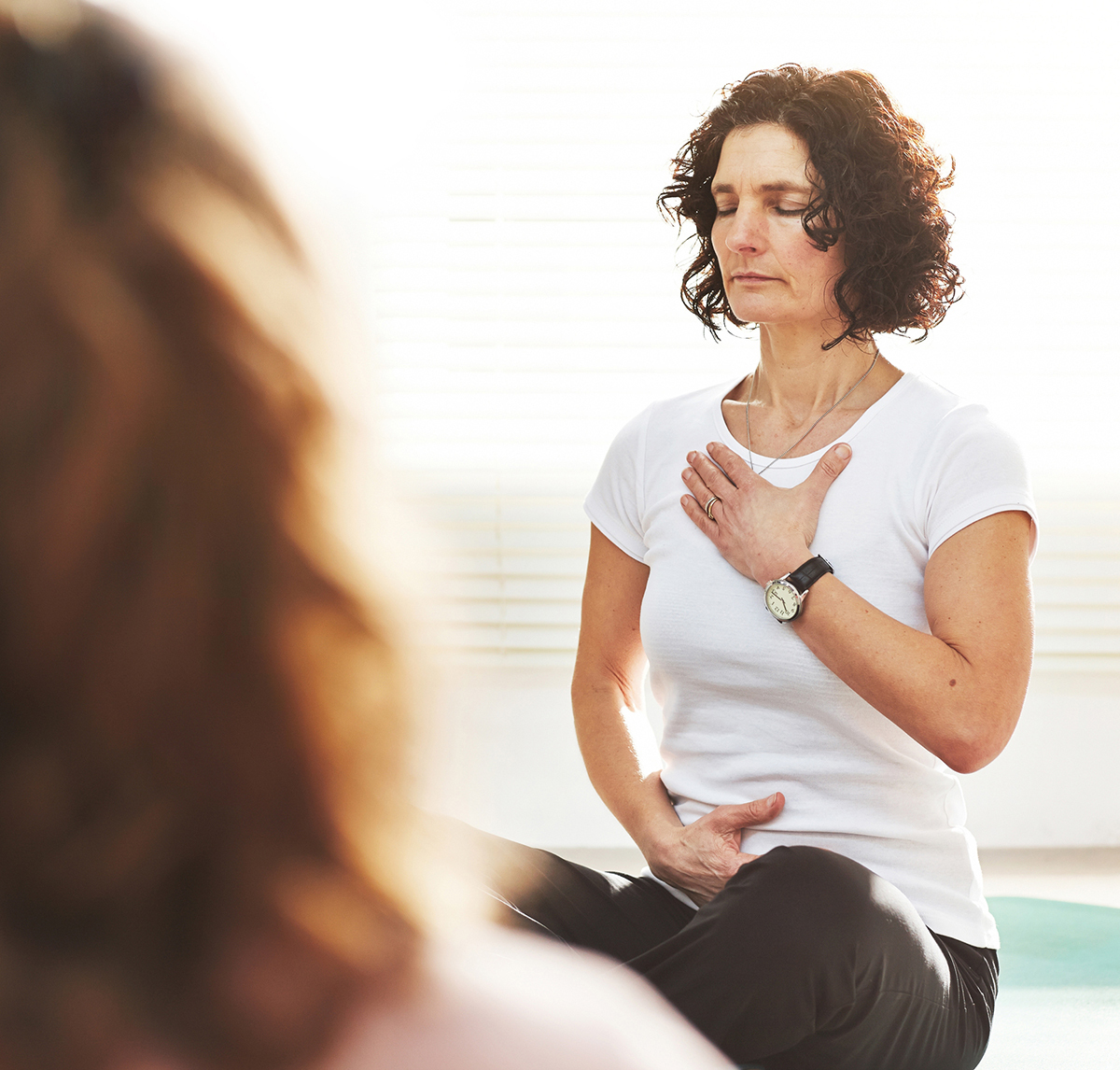 Woman practising breathwork