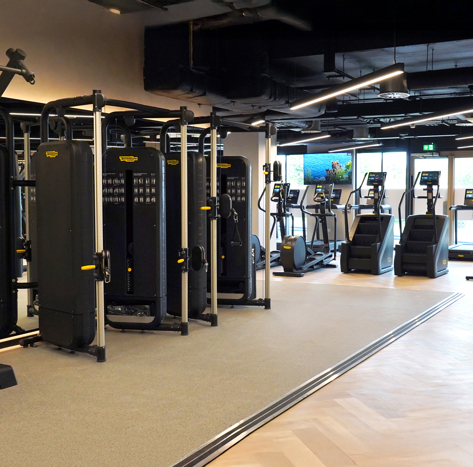 Gym equipment inside gym