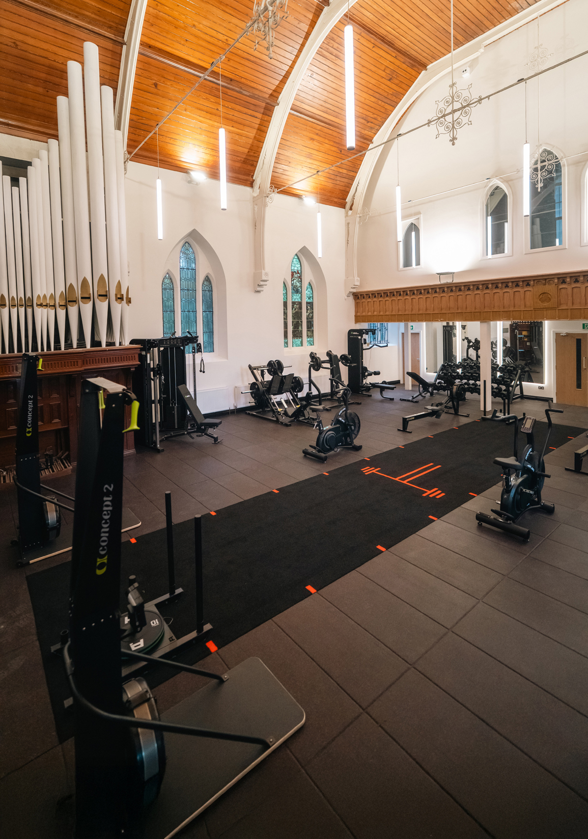 Inside gym
