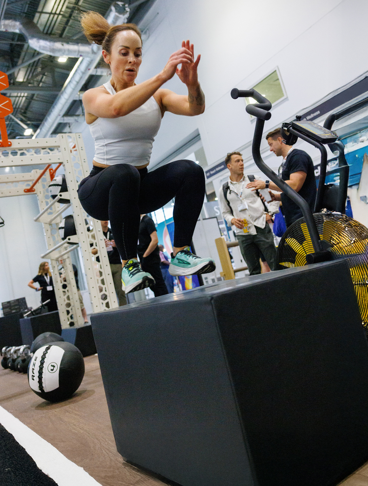 Woman doing box jump at Elevate