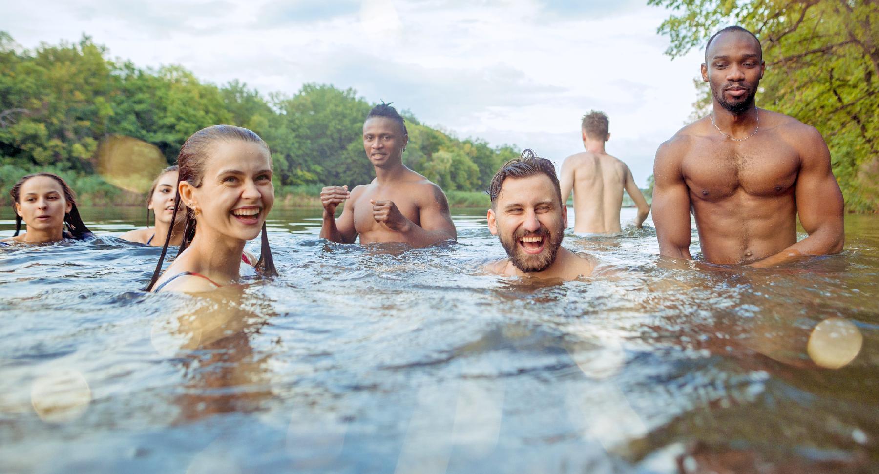 Group in open water