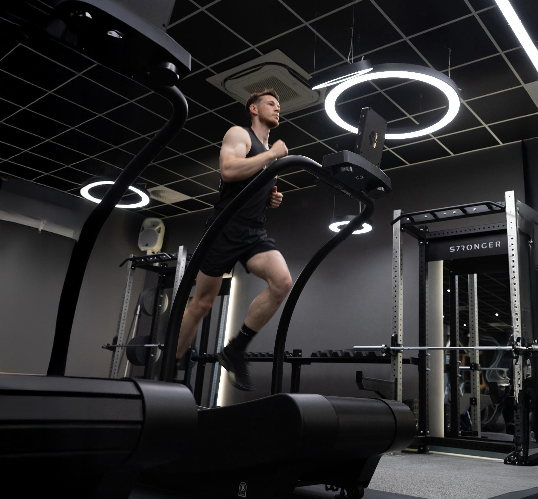 Man on running machine
