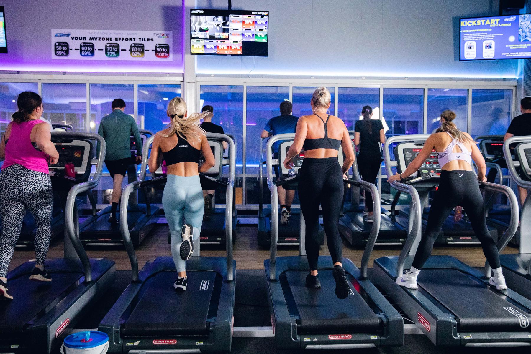 Group using running machines