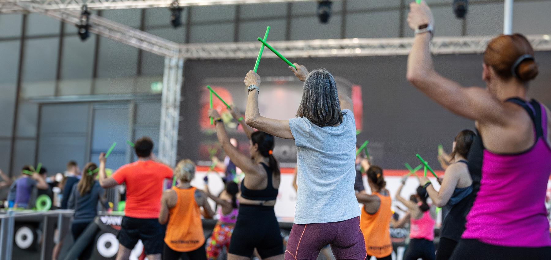 Group of women in exercise class