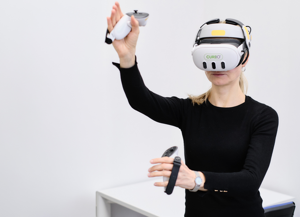 Woman in VR headset
