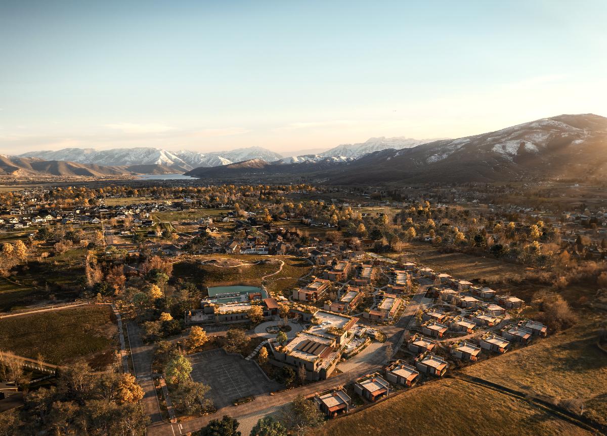 The wellbeing resort and residential community is due to open in 2028 / Overland Partners