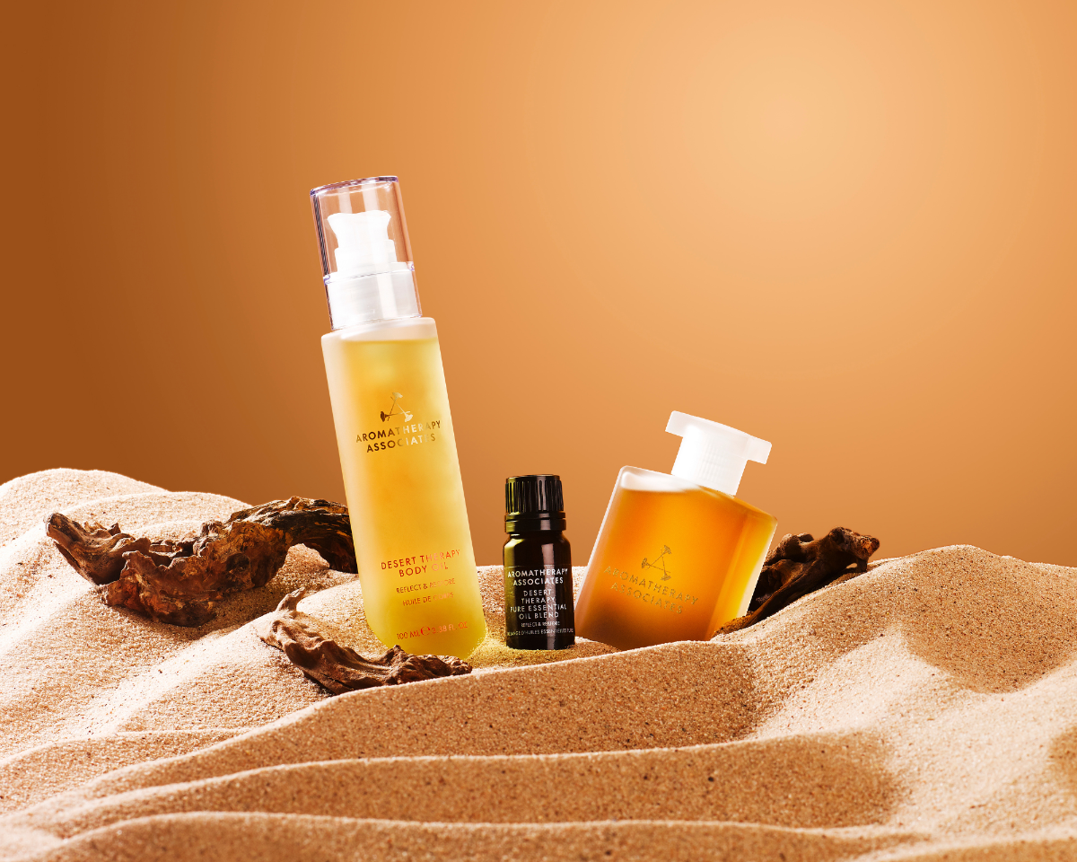 Aromatherapy Associates has launched Desert Therapy, its first new blend in seven years / Aromatherapy Associates Aromatherapy Associates has launched Desert Therapy, its first new blend in seven years / Aromatherapy Associates