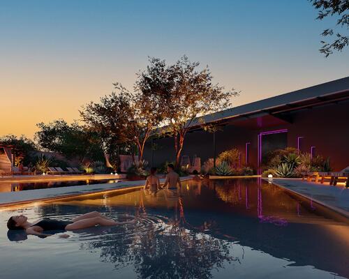 The bathhouse will have indoor and outdoor contrast therapies / Submersive