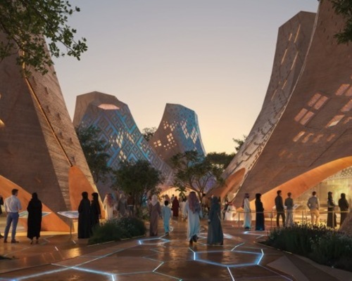 At street level, planting and materials will create cool routes for visitors / Expo 2030 Riyadh 