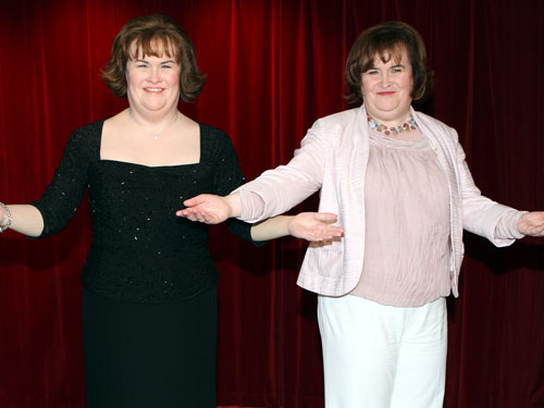 Susan Boyle is one of the wax figures at Madame Tussauds Blackpool